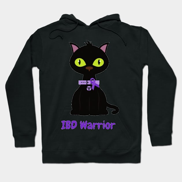 Black Cat with Purple Awareness Ribbon Hoodie by CaitlynConnor